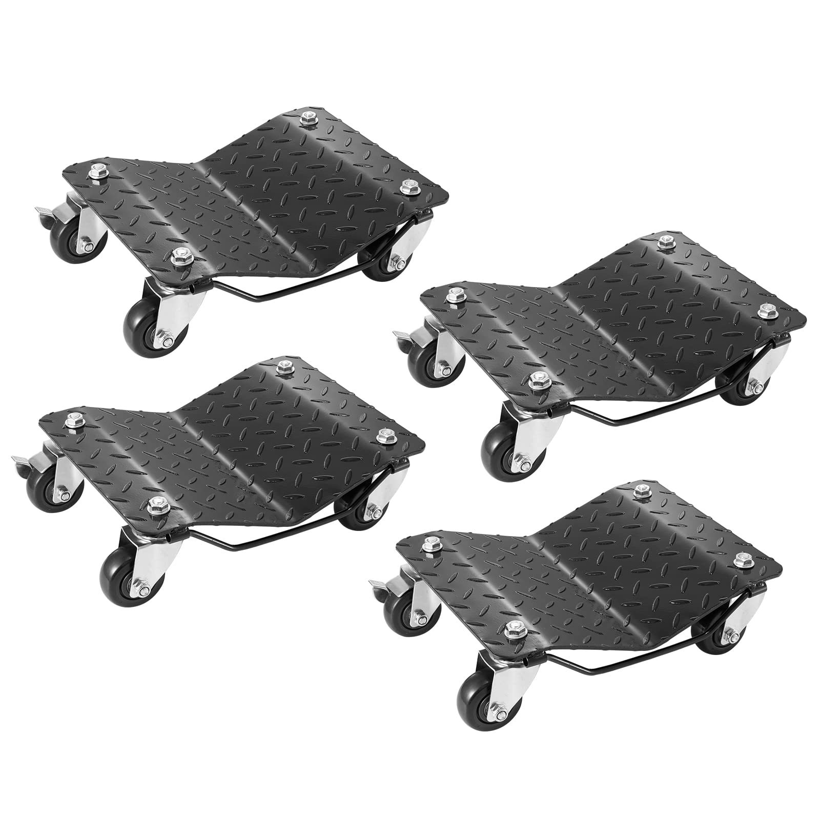 VEVOR Wheel Dolly, 6000 lbs/2722 kg Car Moving Dolly, Wheel Dolly Car Tire Stake Set of 4 Piece, Heavy-Duty Car Tire Dolly Cart